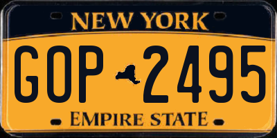 NY license plate GOP2495