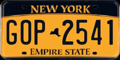 NY license plate GOP2541