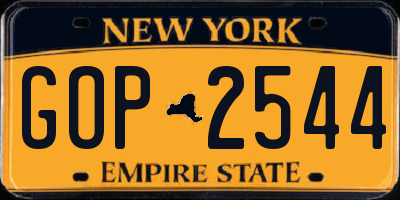 NY license plate GOP2544
