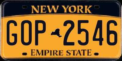 NY license plate GOP2546