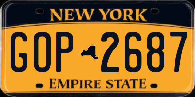 NY license plate GOP2687