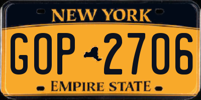 NY license plate GOP2706