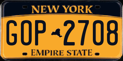 NY license plate GOP2708