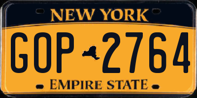 NY license plate GOP2764