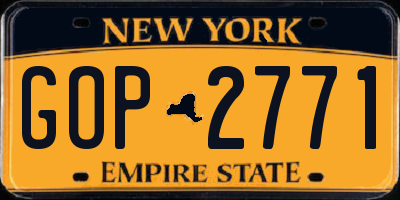 NY license plate GOP2771