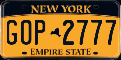 NY license plate GOP2777