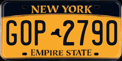 NY license plate GOP2790