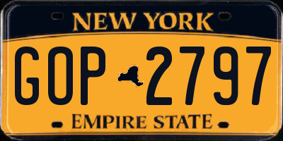 NY license plate GOP2797