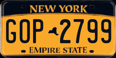 NY license plate GOP2799