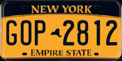NY license plate GOP2812