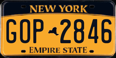NY license plate GOP2846