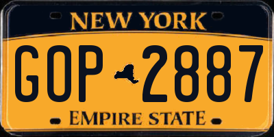 NY license plate GOP2887