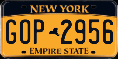 NY license plate GOP2956