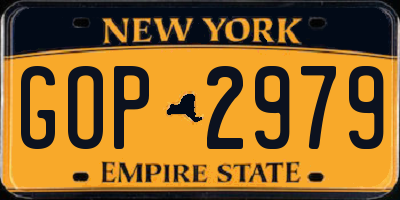 NY license plate GOP2979