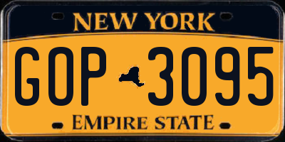 NY license plate GOP3095