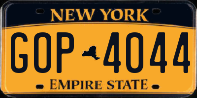 NY license plate GOP4044