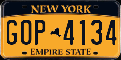 NY license plate GOP4134