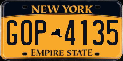 NY license plate GOP4135