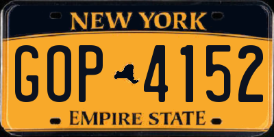 NY license plate GOP4152