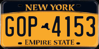 NY license plate GOP4153