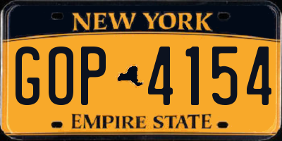 NY license plate GOP4154