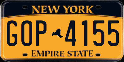 NY license plate GOP4155