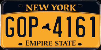 NY license plate GOP4161