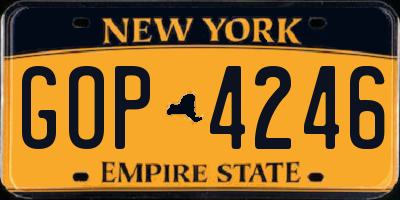 NY license plate GOP4246