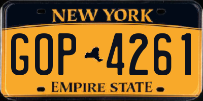 NY license plate GOP4261