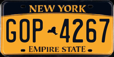 NY license plate GOP4267
