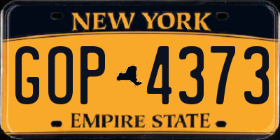 NY license plate GOP4373