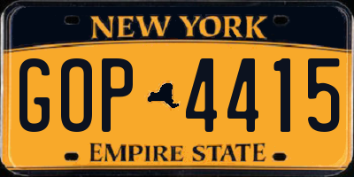 NY license plate GOP4415