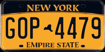 NY license plate GOP4479