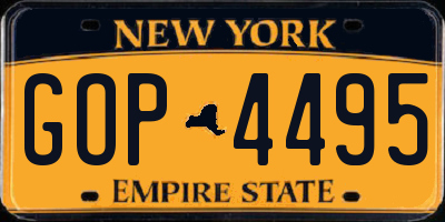 NY license plate GOP4495