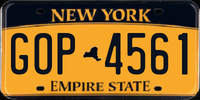 NY license plate GOP4561