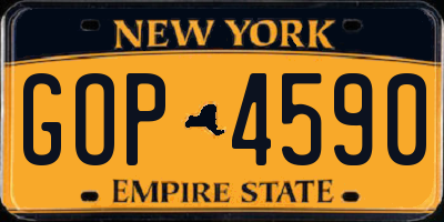 NY license plate GOP4590