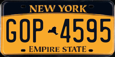NY license plate GOP4595