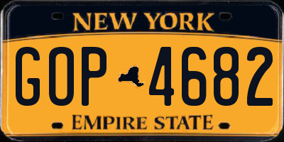 NY license plate GOP4682