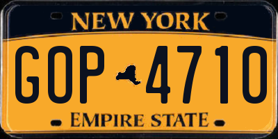 NY license plate GOP4710