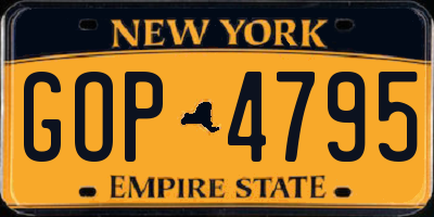 NY license plate GOP4795
