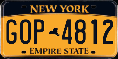 NY license plate GOP4812