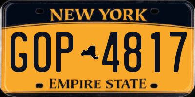 NY license plate GOP4817