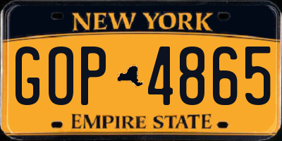 NY license plate GOP4865