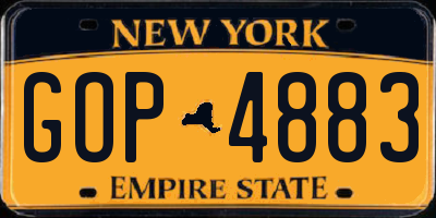 NY license plate GOP4883