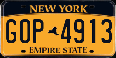 NY license plate GOP4913