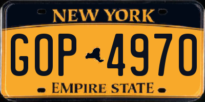 NY license plate GOP4970