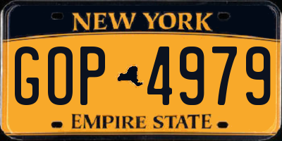 NY license plate GOP4979