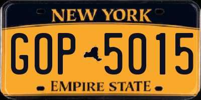 NY license plate GOP5015