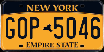 NY license plate GOP5046