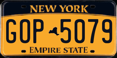 NY license plate GOP5079